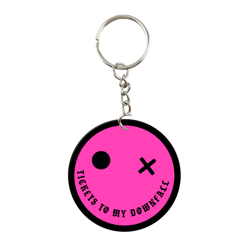 Pink Smiley Key Chain + Tickets To My Downfall Digital Album Pre Orde. Machine Gun Kelly UK