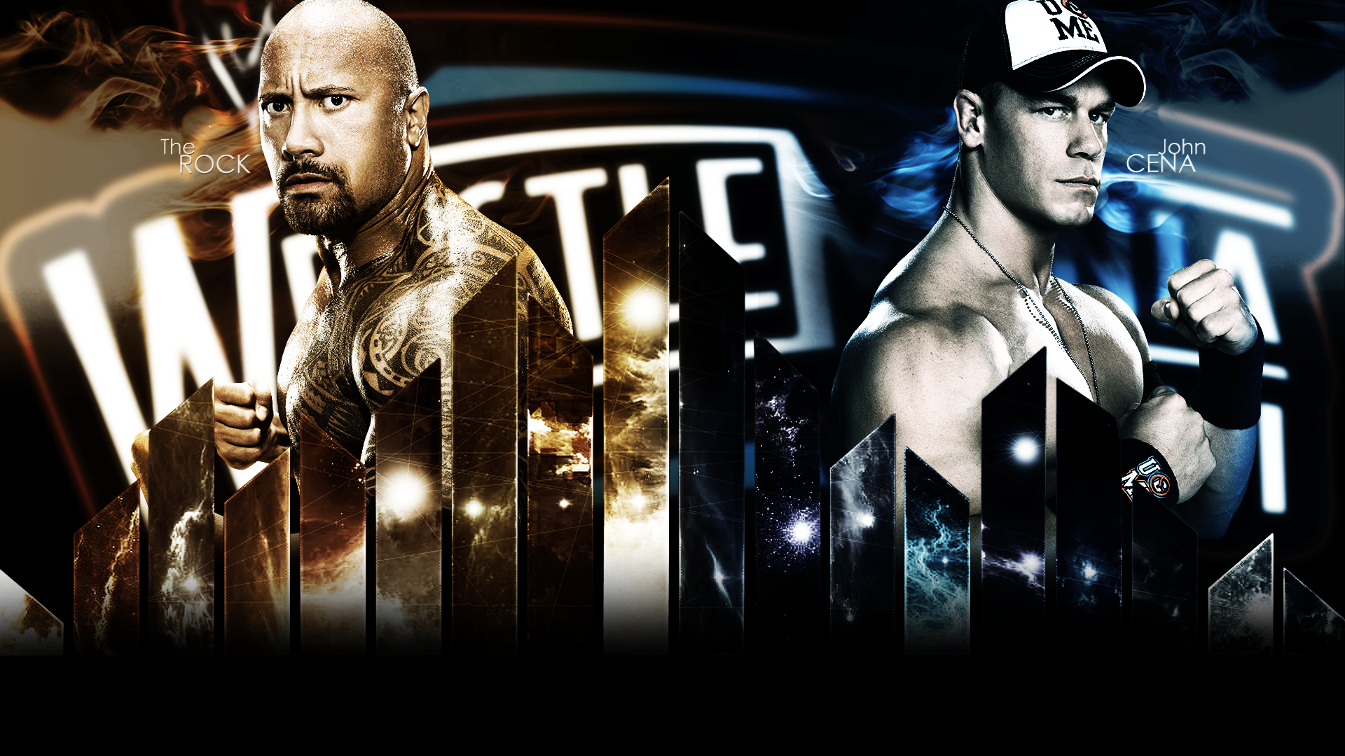 Download 1920x1080 The Rock and John Cena of HD Photo wallpaper