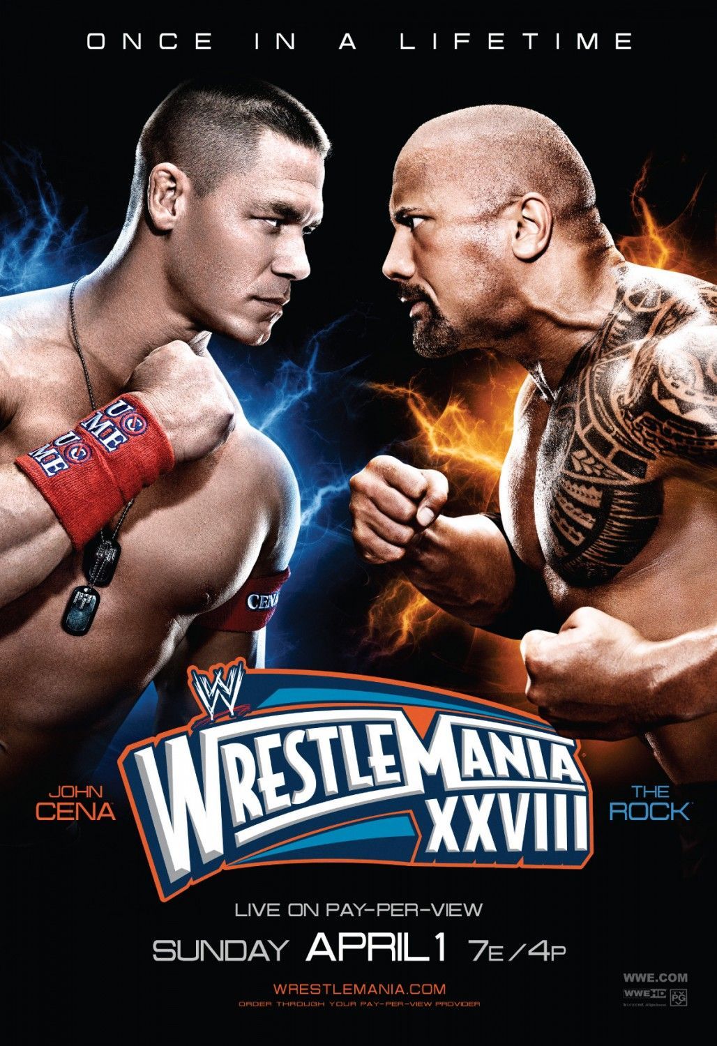 Wrestlemania 28 John Cena vs. The Rock. Wrestlemania, Wwe the rock, Wwe