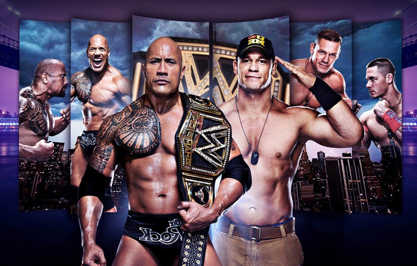 Wallpaper Rock, Dwayne Johnson, WWE, The Rock, Dwayne Johnson, John Cena, John Cena image for desktop, section спорт