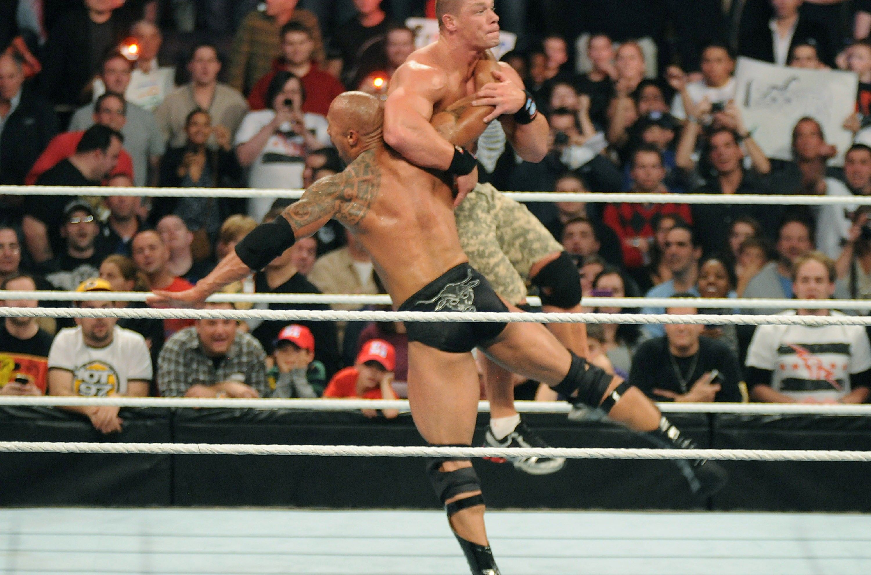 Rock And John Cena Wwe Fight HD Wallpaper And John Cena