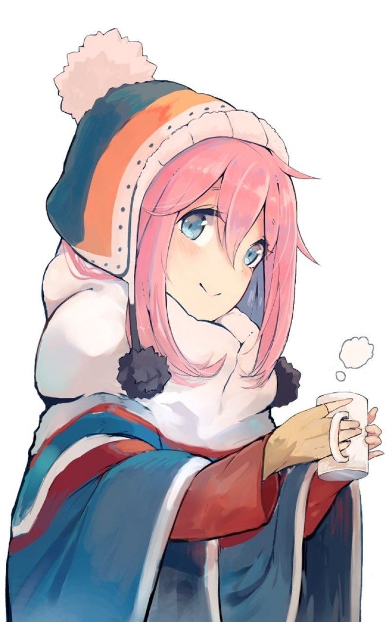 Download 800x1280 Kagamihara Nadeshiko, Yuru Camp, Winter, Clothes, Pink Hair, Scarf Wallpaper for Galaxy Note, Samsung Galaxy Tab 2 10.1, Samsung Galaxy Tab 10.1, Galaxy Note 10.1, Asus Nexus 7