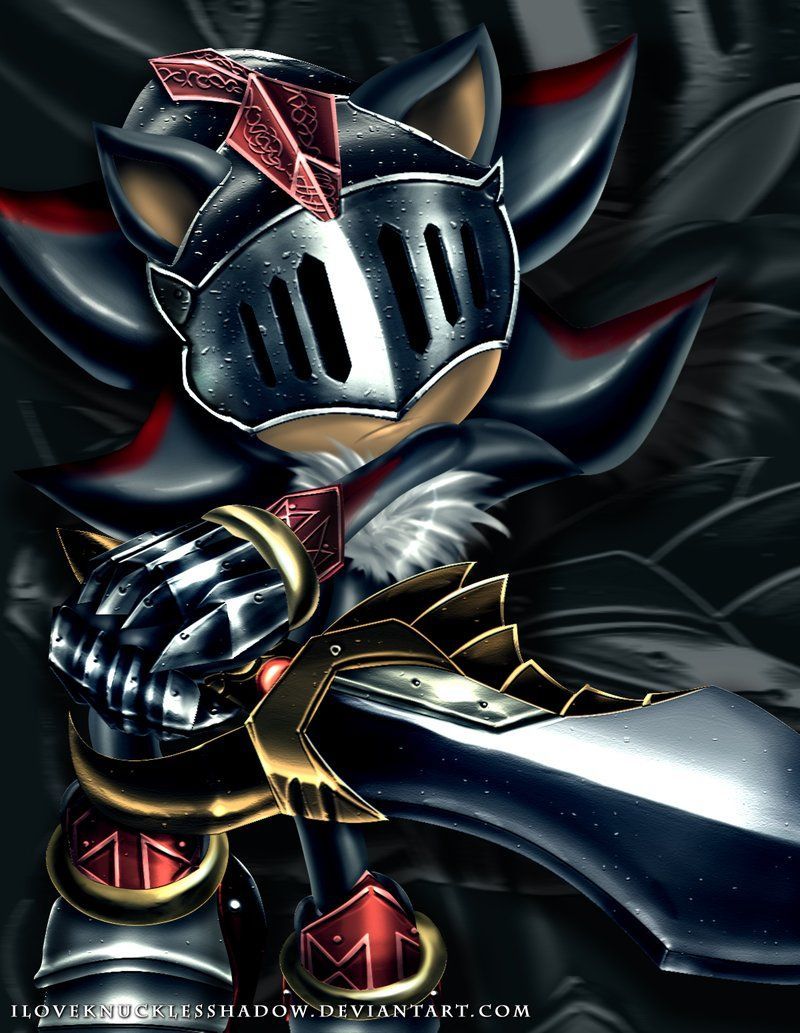 Shadow the Hedgehog with sword.. knight shadow_the_hedgehog solo sonic_the_hedgehog sword weapon. Sonic, Jeux, Animé