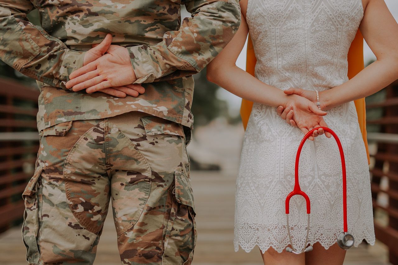 Nursing School. Military engagement photo, Army girlfriend picture, Engagement photo country