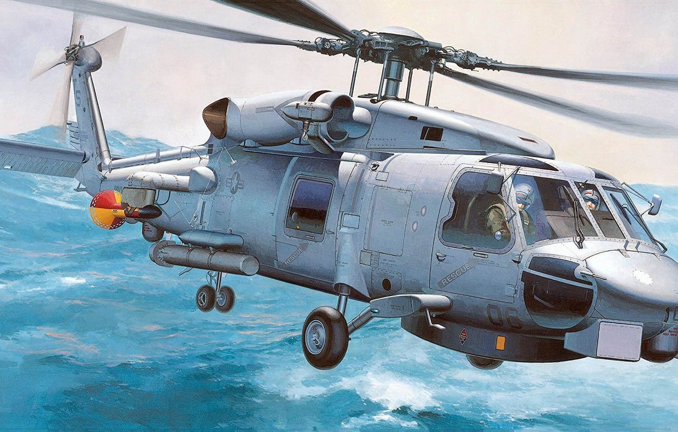 Wallpaper Sikorsky, Basic Modification, US NAVY, Seahawk, SH 60B, American Carrier Based Multipurpose Helicopter Image For Desktop, Section авиация