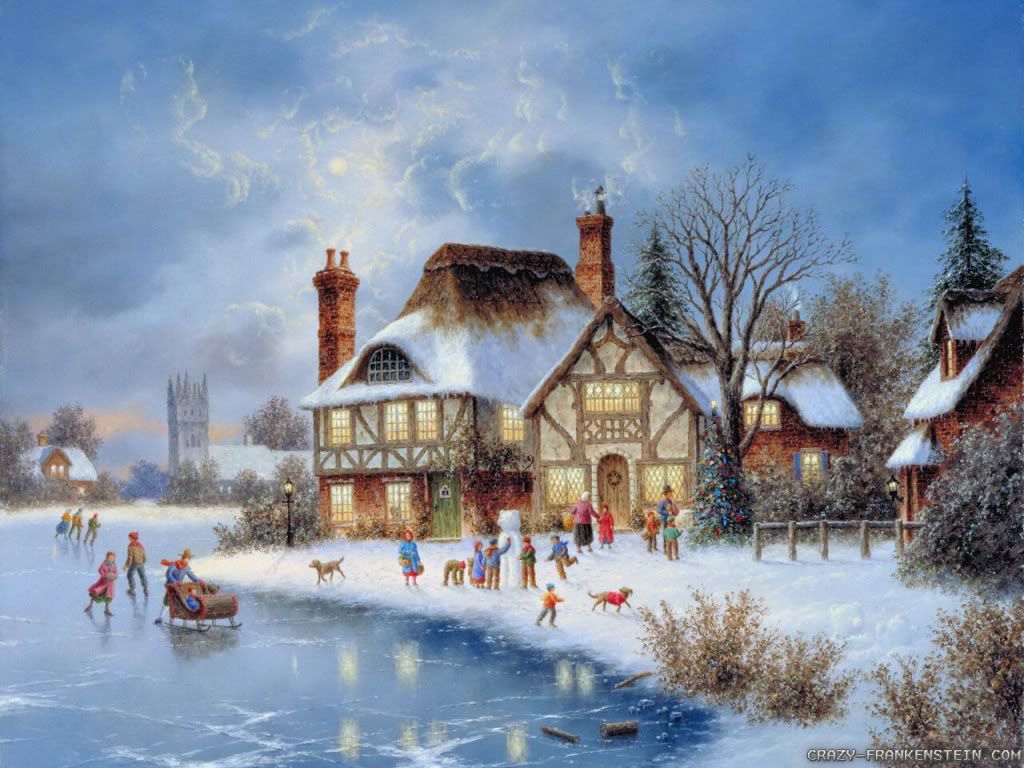Beautiful Christmas Village Wallpaper HQ Definition