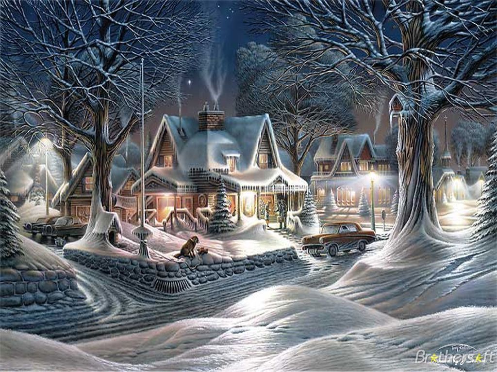 WINTER WONDERLAND WINTER SANTA CHRISTMAS DEER STARS WONDERLAND SKY  NIGHT HD wallpaper  Peakpx