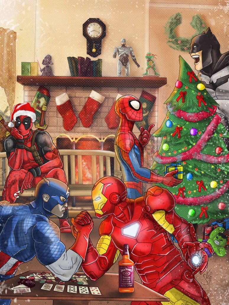 Merry Christmas By Lightning Stroke. Christmas Comics, Superhero Christmas, Superhero Wallpaper