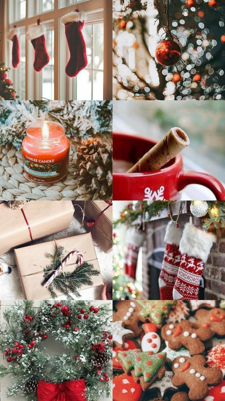 Red Aesthetic Christmas Wallpaper Free Red Aesthetic Christmas Background