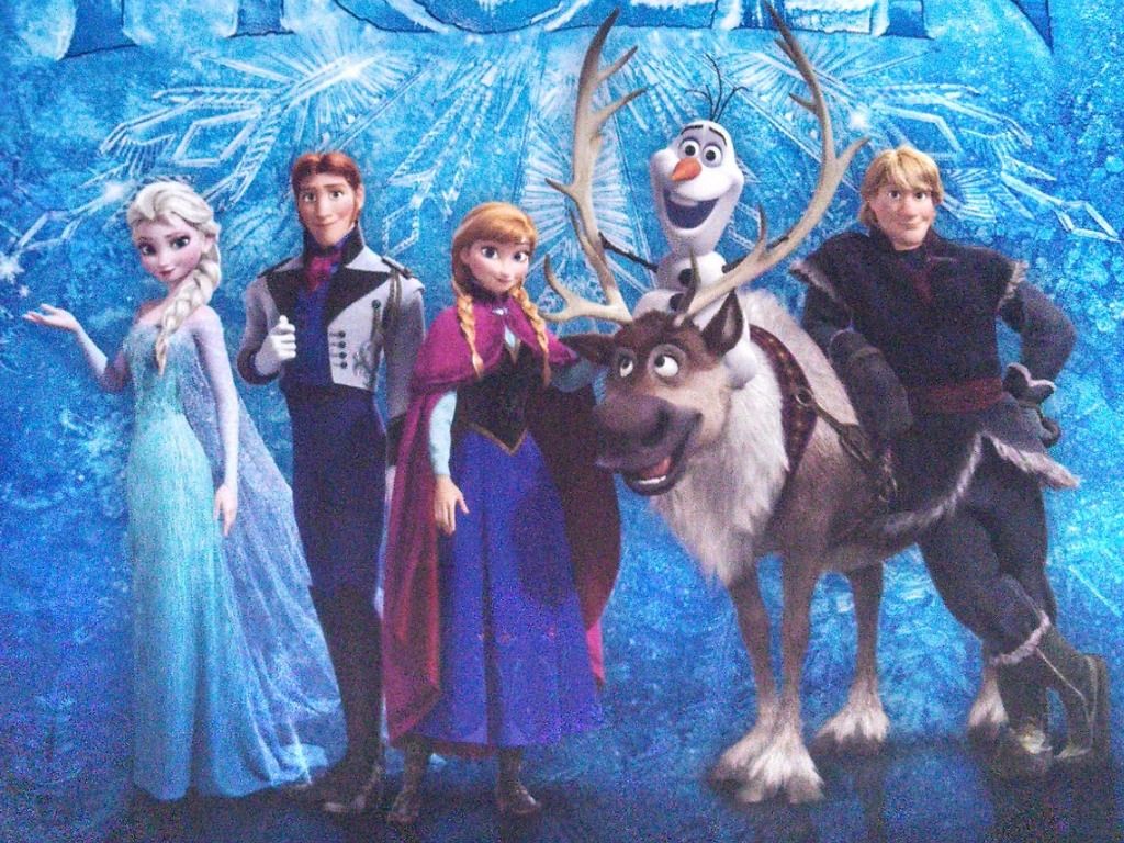 Elsa with the Frozen cast of characters the Snow Queen Photo