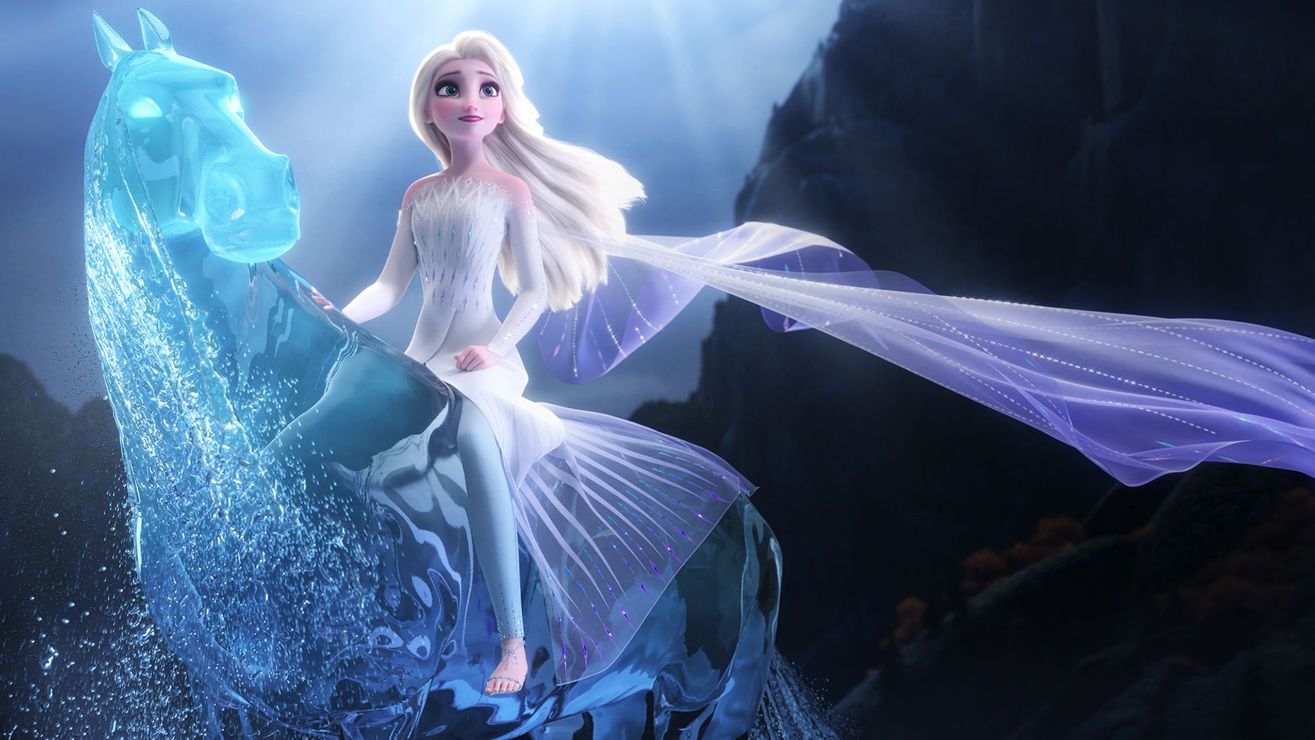 New HD Image Of Elsa As The Fifth Element From The Frozen 2 Final Shows That She Is Not Barefoot. Elsa Got Very Delicate Semi Transparent Sandals With Crystals