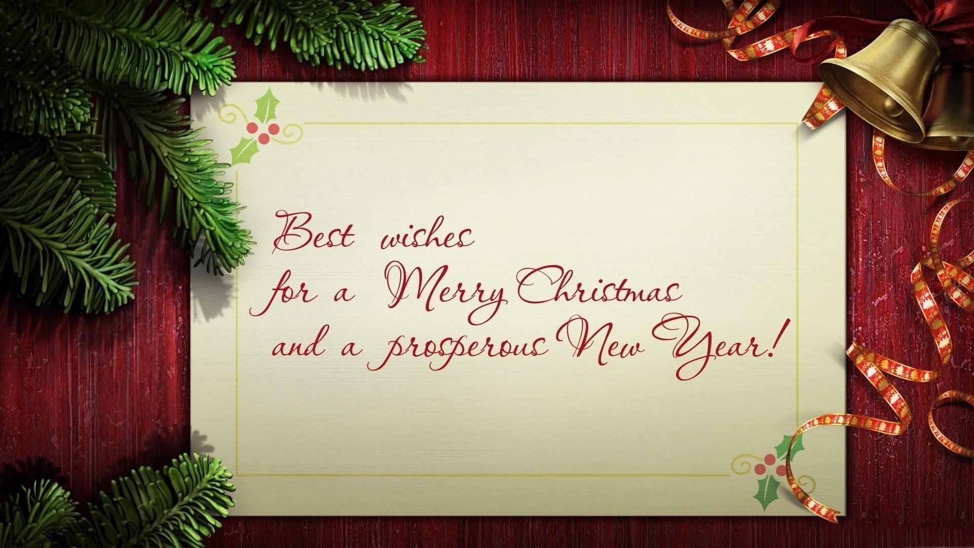 Merry Christmas Greetings Card Wallpaper HD
