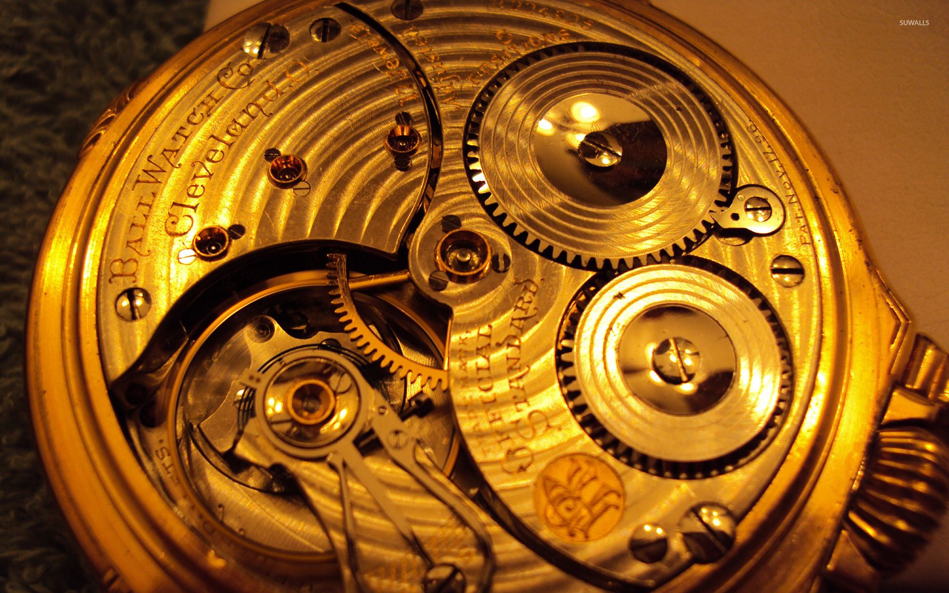 Gold watch mechanism wallpaper wallpaper