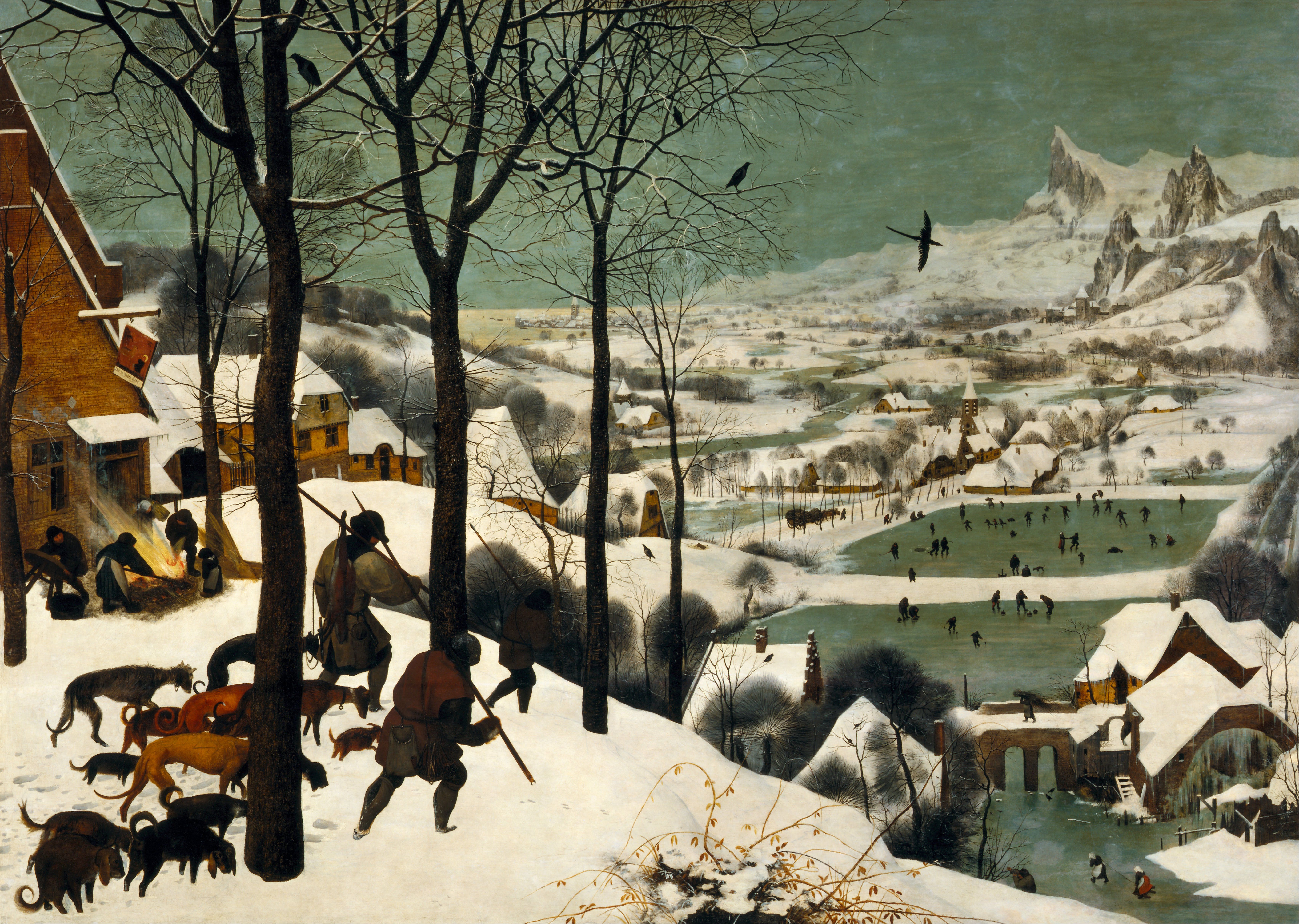Pieter Bruegel the Elder in the Snow (Winter) Art