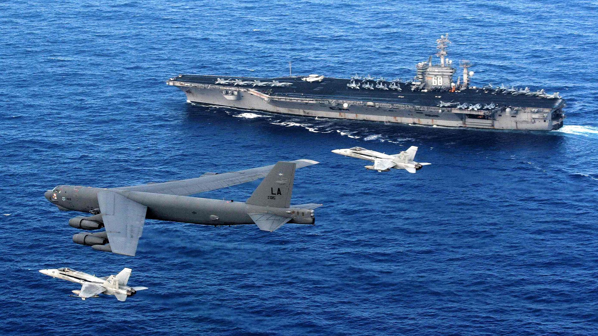 Aircraft Carrier With B 52 Stratofortress HD Wallpaperx1080