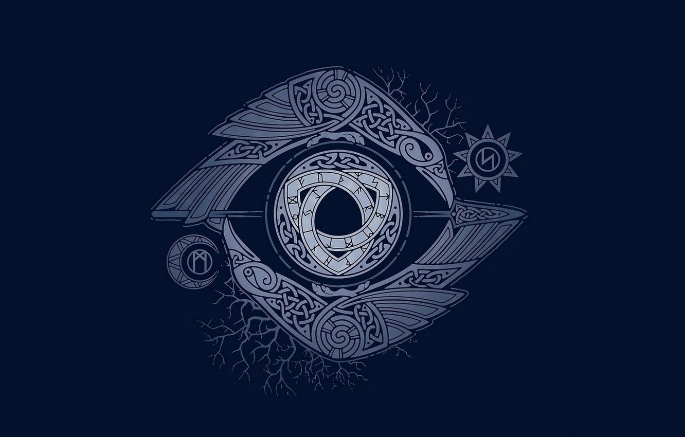 Wallpaper Patterns, The dark background, Hugin and Munin, The Eye Of Odin image for desktop, section стиль