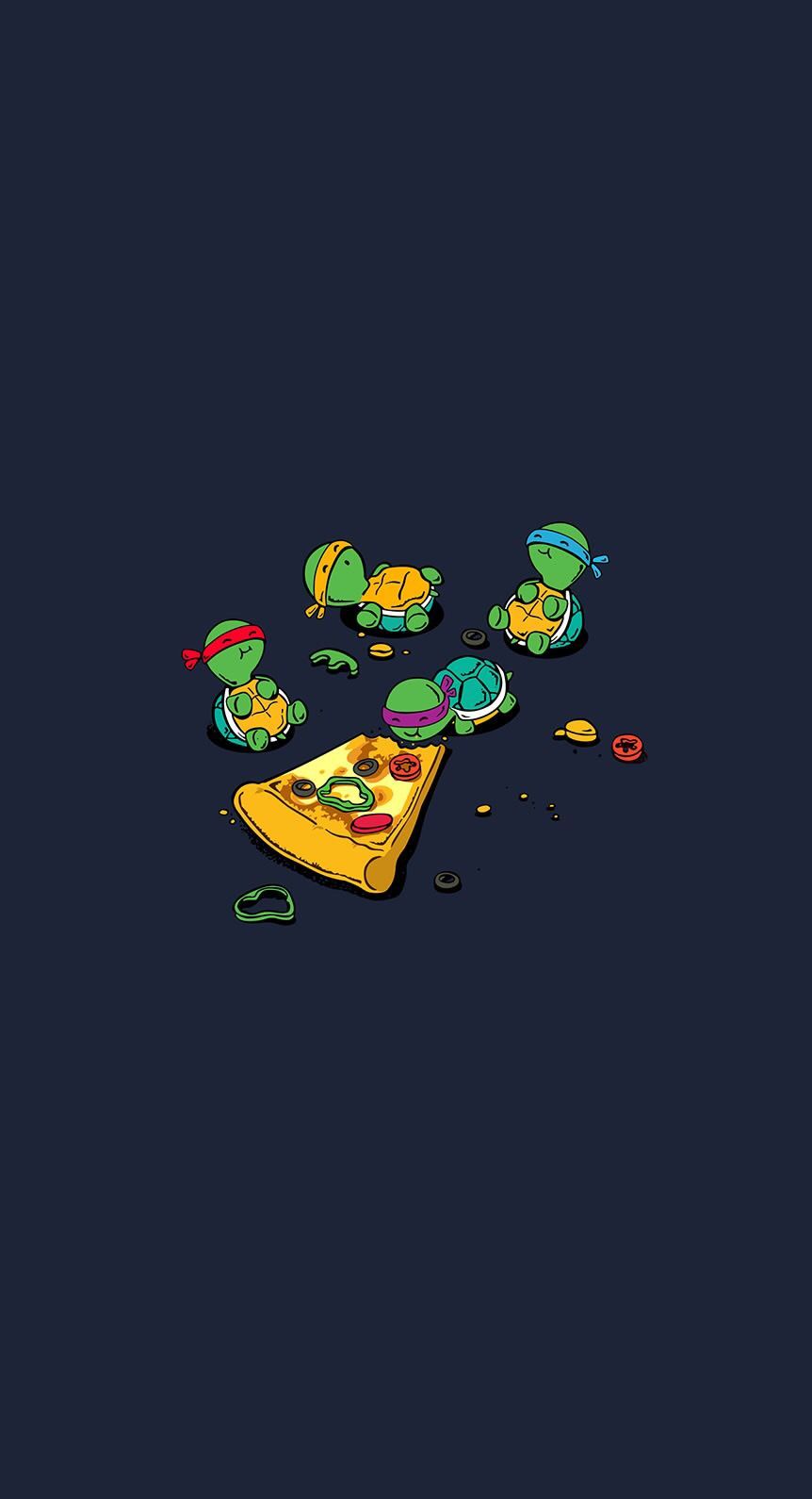 Turtle eats pizza. Tmnt, Cartoon wallpaper, Cute wallpaper