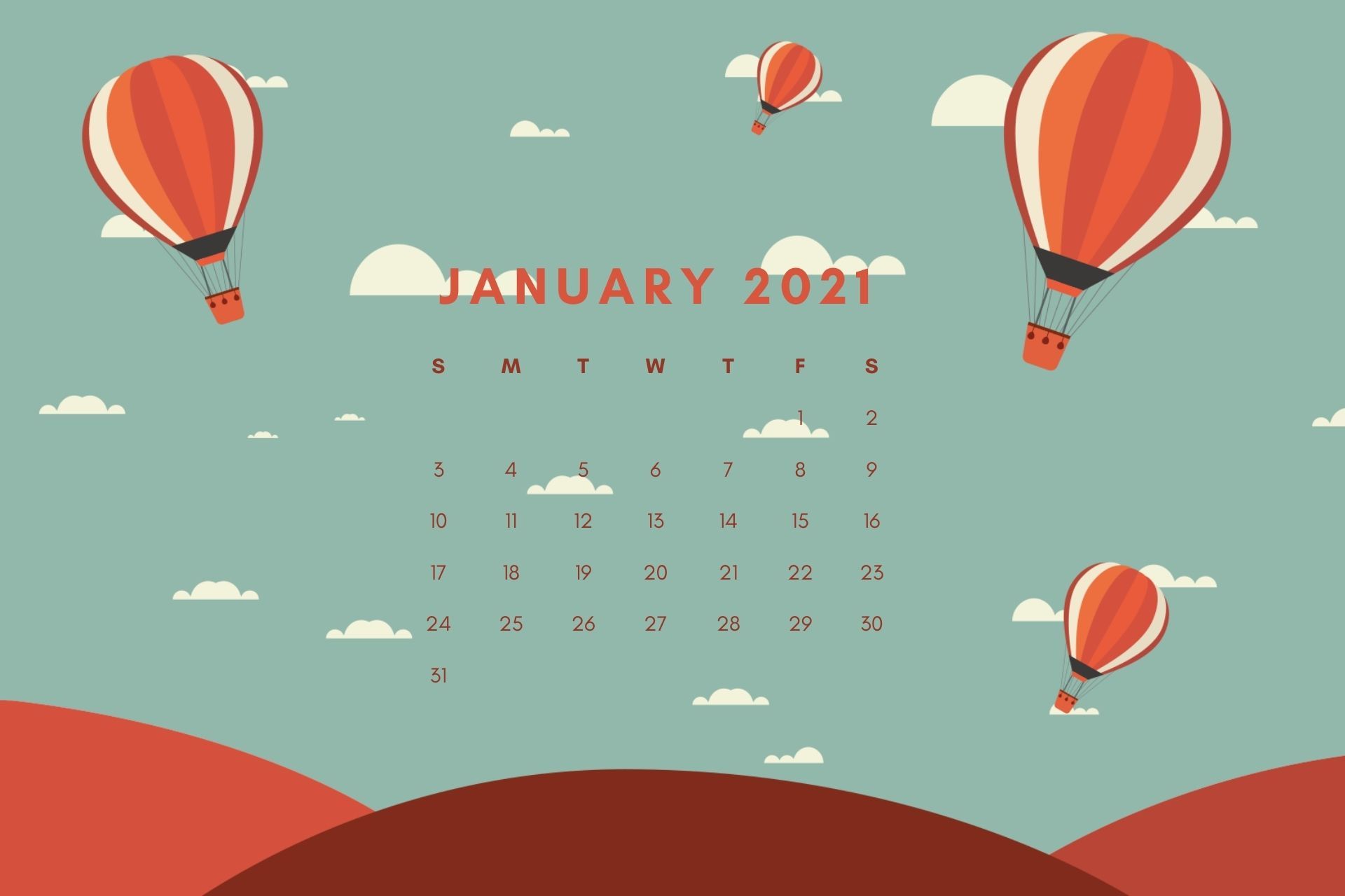 January 2021 Calendar Wallpaper Free Download