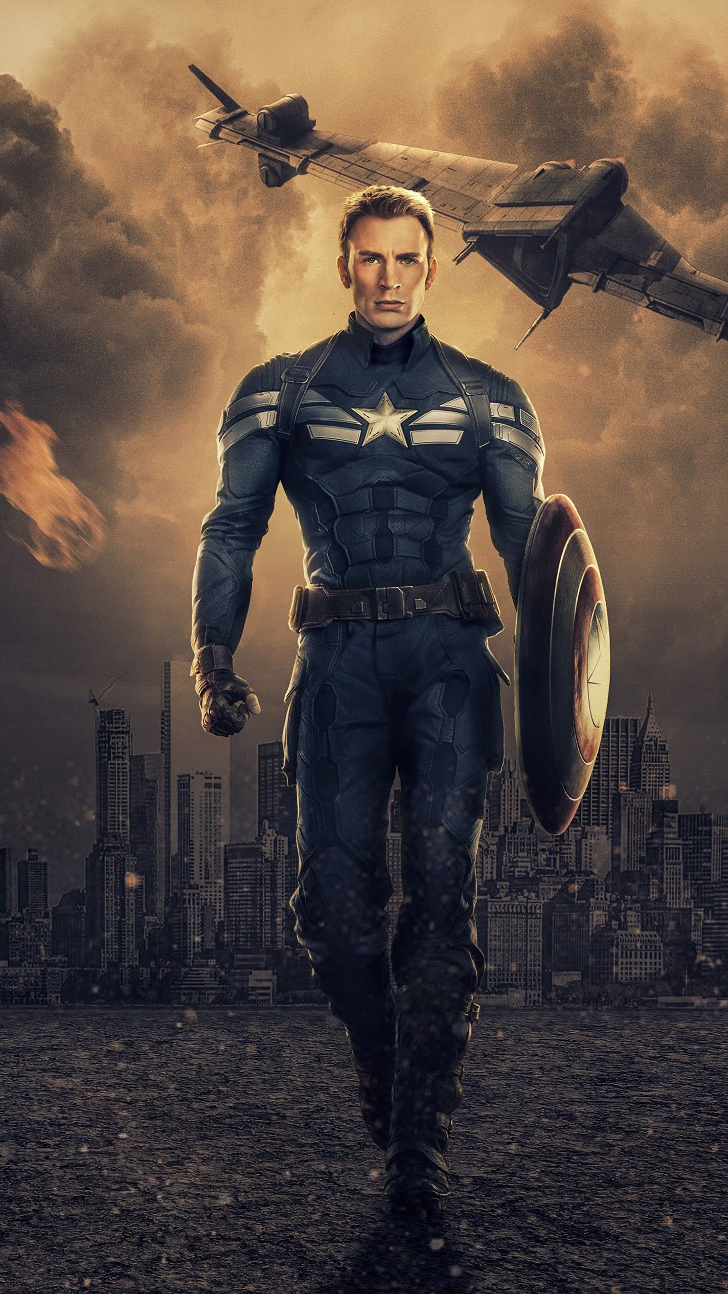 Chris Evans as Captain America 4K .hdwallpaper.in