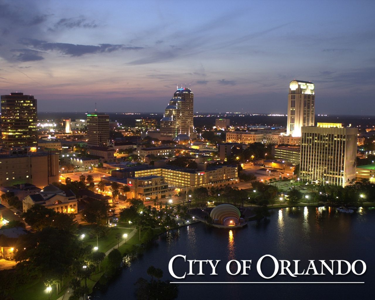 Orlando Florida Skyline. City of Orlando - Desktop Wallpaper. family vacations, Downtown orlando, Orlando vacation