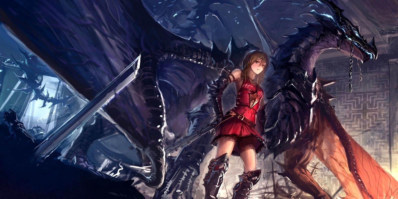 Free Anime Dragon Girl HD Wallpaper
