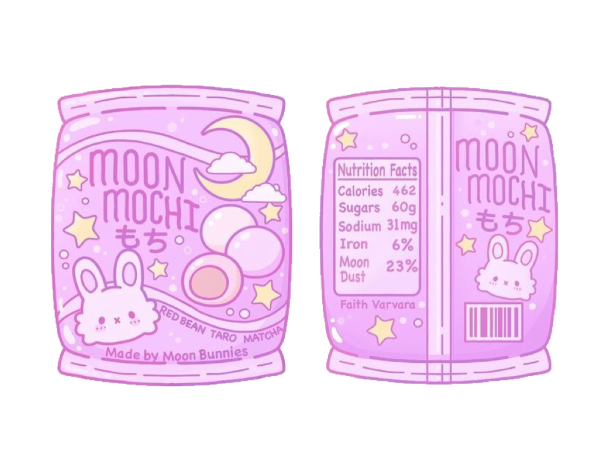 anime kawaii aesthetic purple mochi moon Sticker