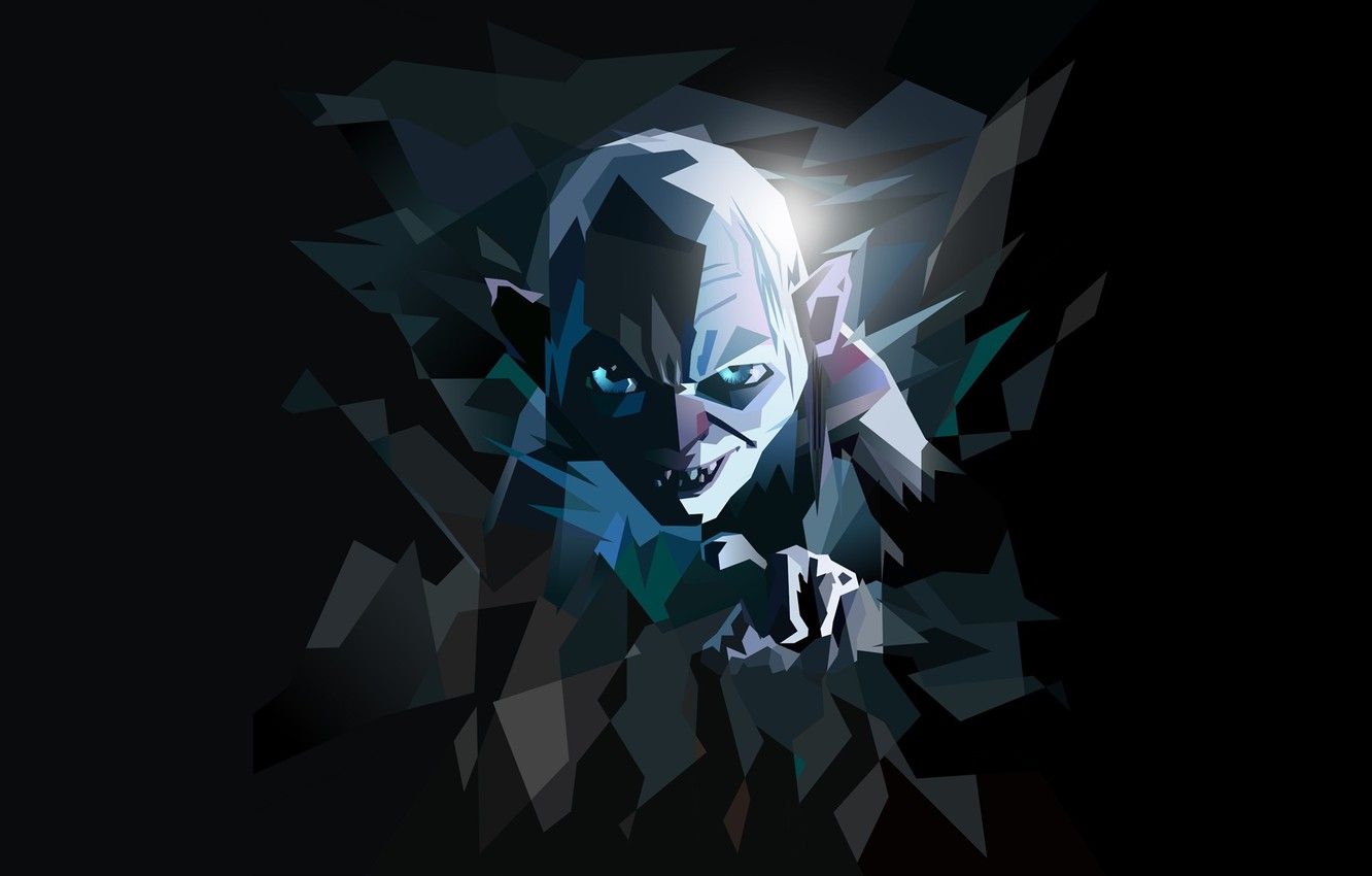 Wallpaper minimalism, Gollum, The Lord of the rings, The Lord of the Rings, Gollum image for desktop, section минимализм
