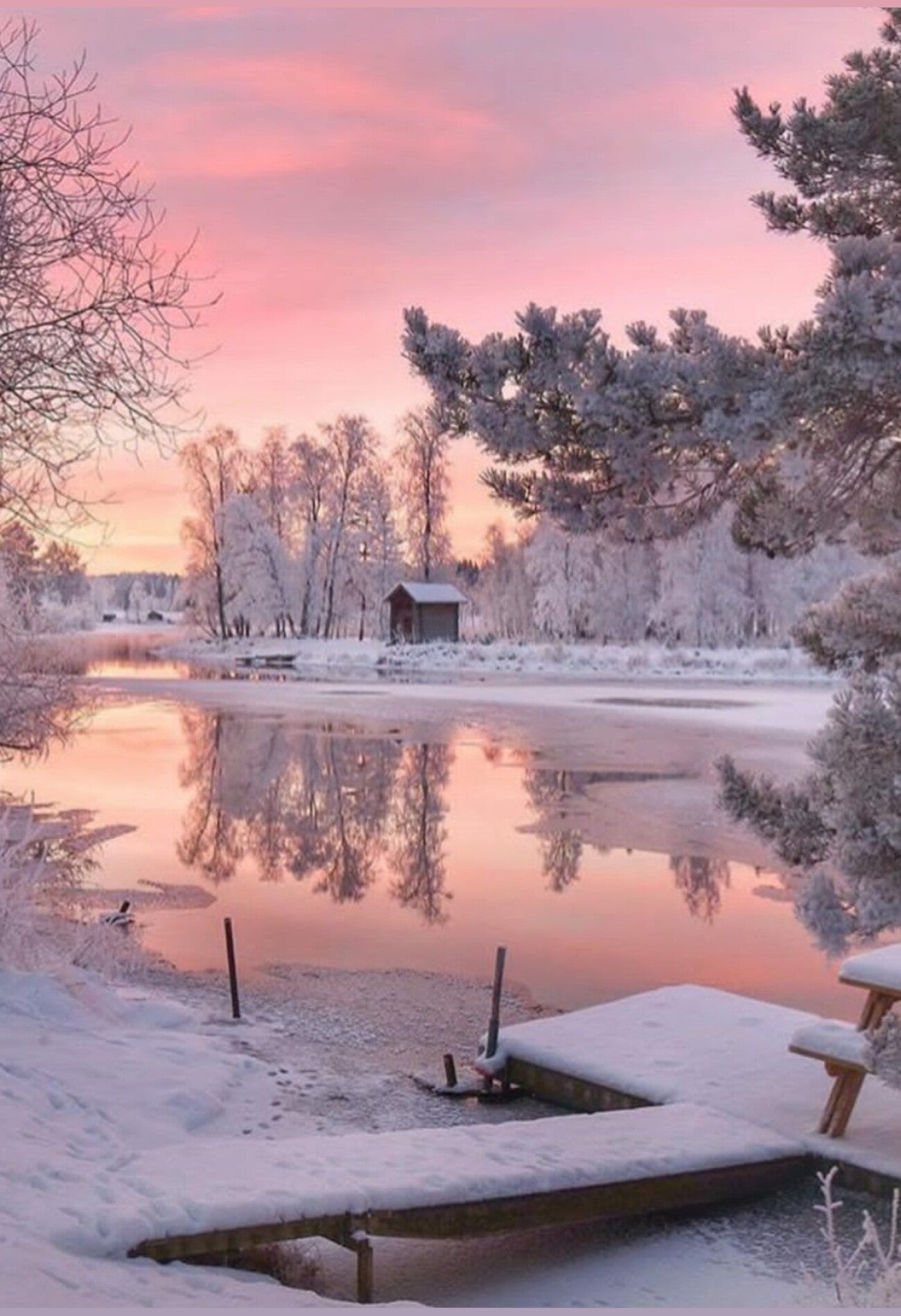 Pink Aesthetic Snow Landscape Wallpapers - Wallpaper Cave