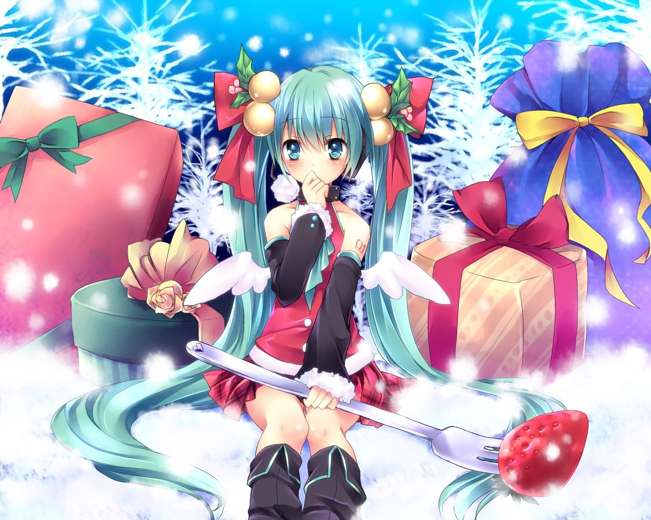 sorai shinya vocaloid hatsune miku christmas wallpaper wings