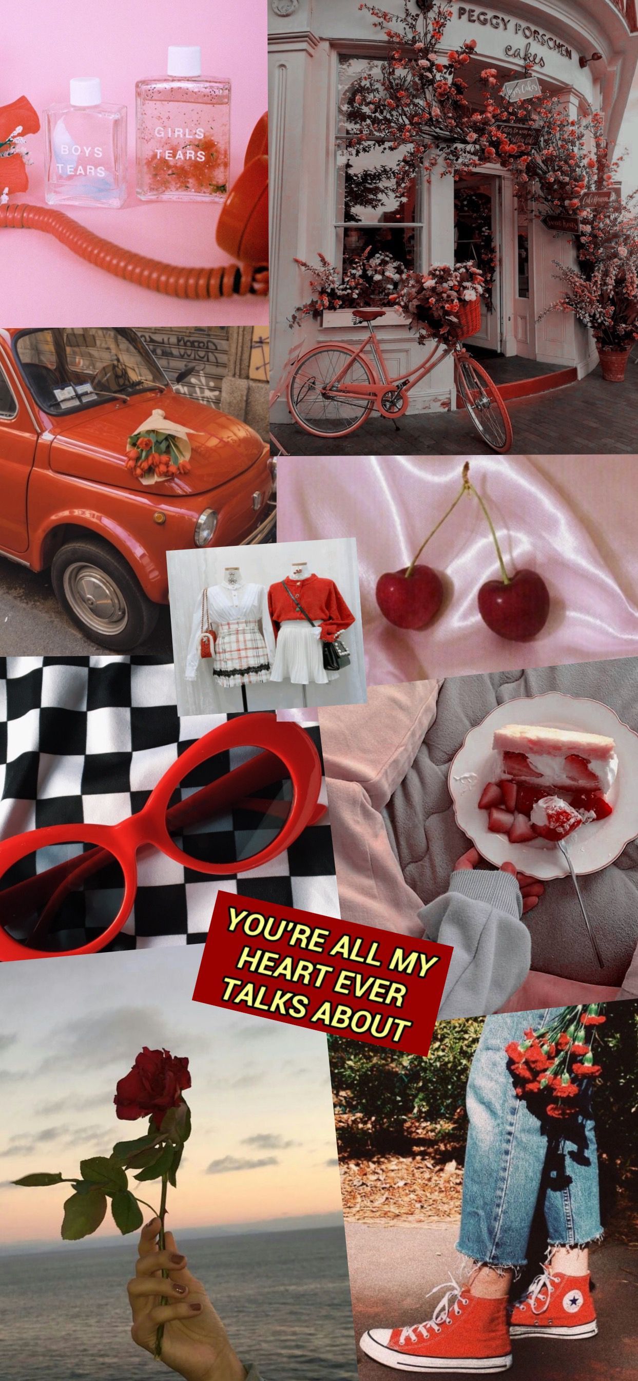 Red aesthetic collage. Aesthetic collage, Red wallpaper, Aesthetic wallpaper