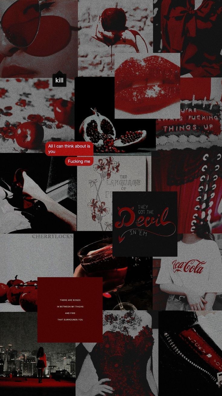 Dark Red Aesthetic Collage Wallpaper Laptop - Mijacob