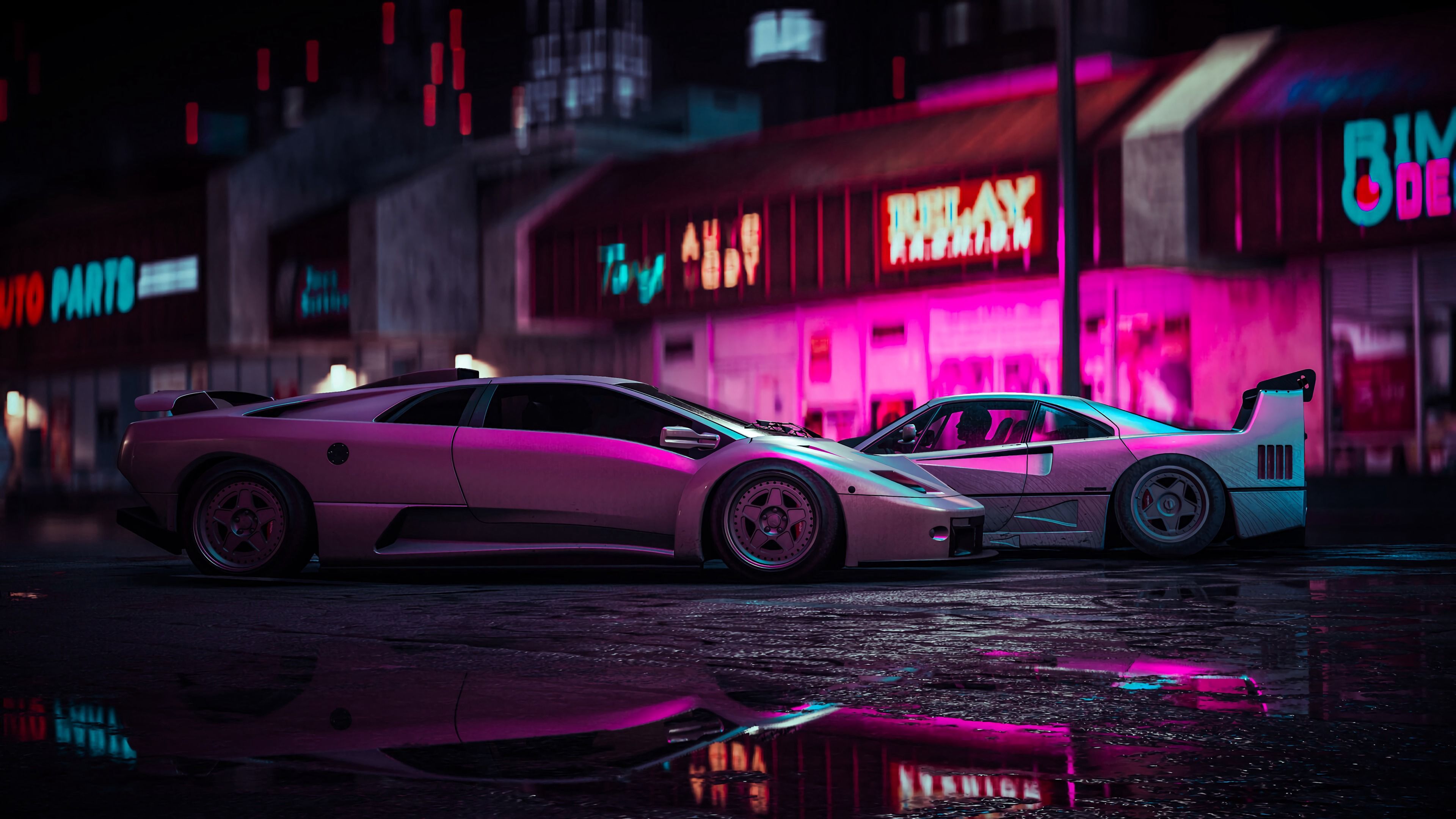 Neon Car Wallpaper 4k