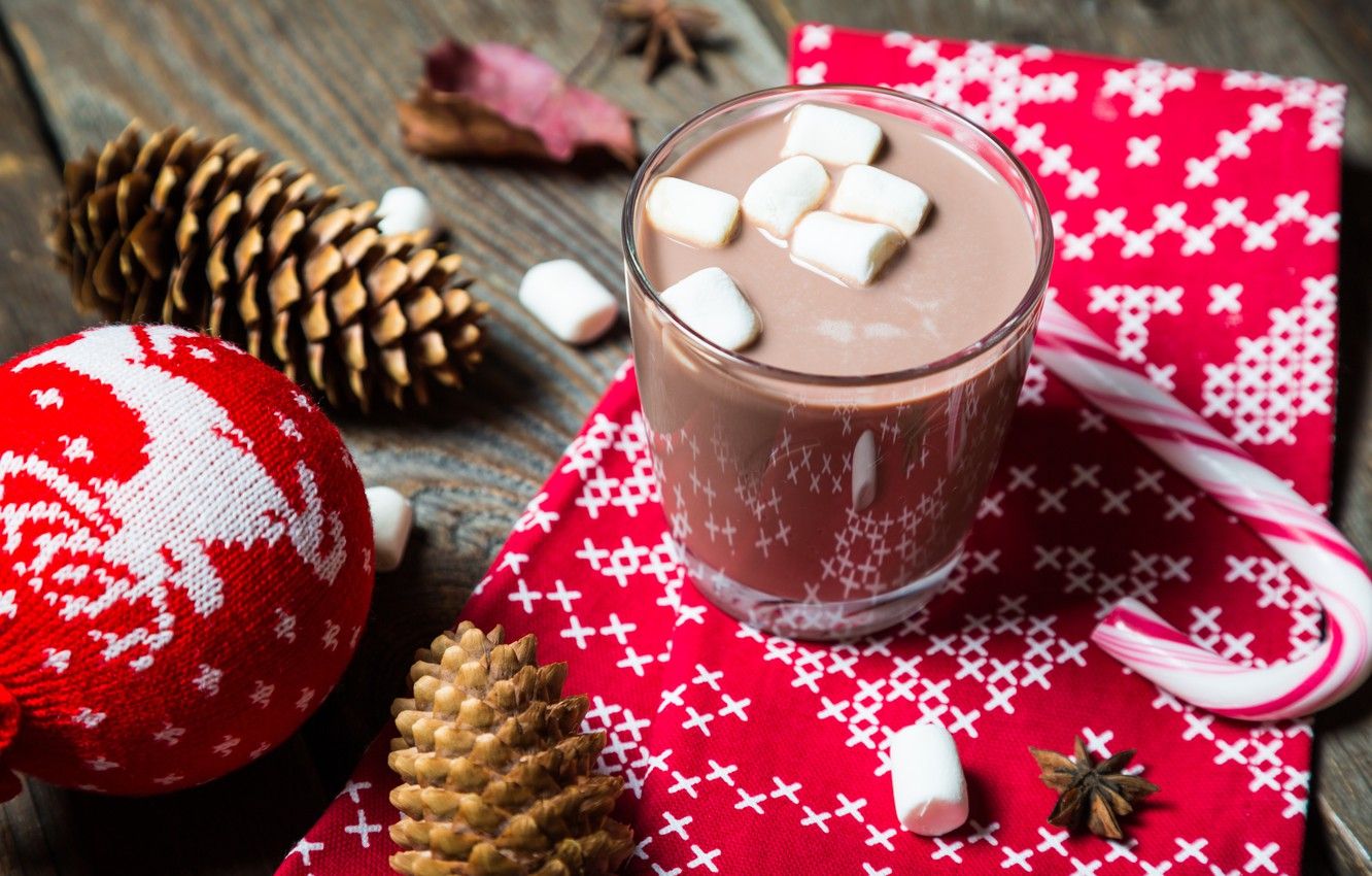 Wallpaper decoration, tree, New Year, Christmas, Cup, Christmas, cup, chocolate, Merry Christmas, Xmas, cocoa, cocoa, decoration, holiday celebration, marshmallow, marshmallows image for desktop, section новый год