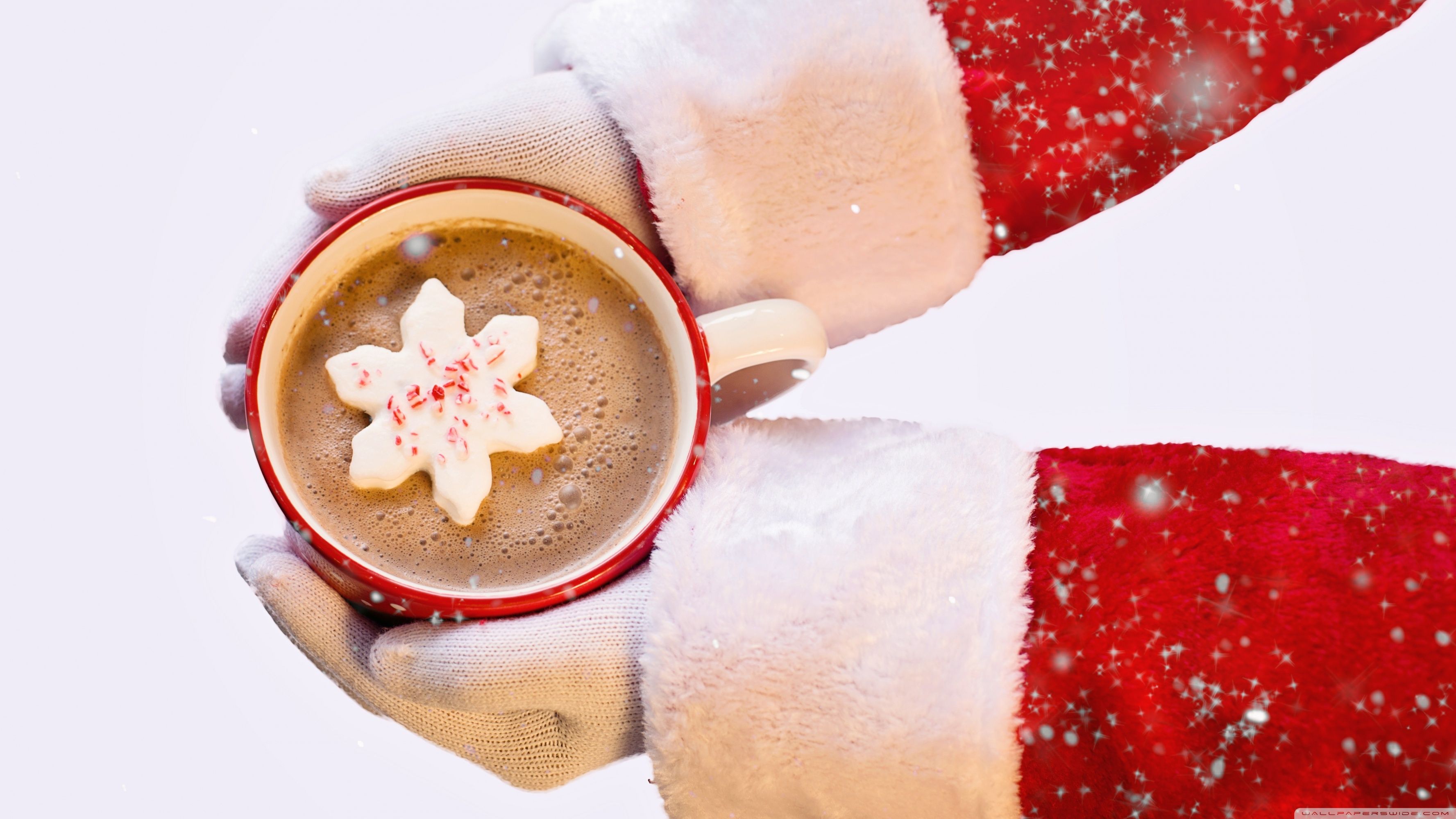 Santa Claus, Hot Chocolate, Marshmallow, Christmas Ultra HD Desktop Background Wallpaper for 4K UHD TV, Widescreen & UltraWide Desktop & Laptop, Tablet