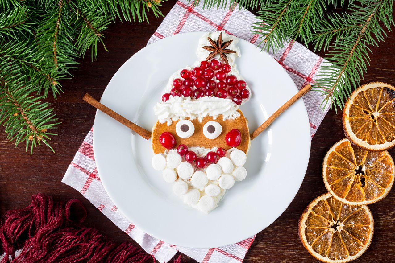 Desktop Wallpaper Christmas Cranberry Marshmallow Santa Claus Food