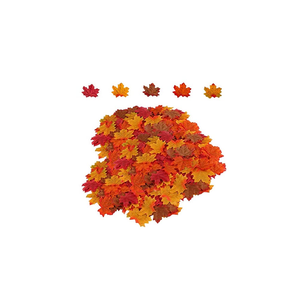 HENMI 500PCS Artificial Maple Leaves 5 Assorted Mixed Fake Fall Maple Leaf Lifelike Looking Silk Autumn Leaf Garland for Halloween Fall Decor Party Festival Thanksgiving Table Decorations. Silk Flower Arrangements