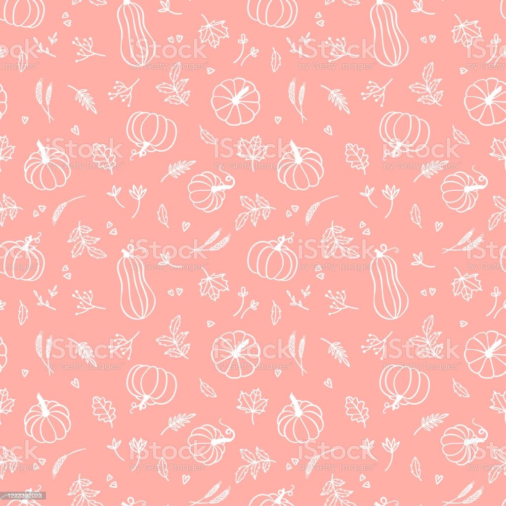 Beautiful Pumpkin Halloween Thanksgiving Seamless Pattern Cute Cartoon Pumpkins Hand Drawn Background Great For Seasonal Textile Prints Holiday Banners Backdrops Or Wallpaper Vector Surface Stock Illustration Image Now