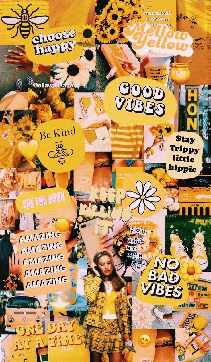 Follow Me On Vsco !! Ellawallaace The Post Yellow Collage First Appeared On Wallpaper. #app. IPhone Wallpaper Vsco, Aesthetic Iphone Wallpaper, Yellow Wallpaper