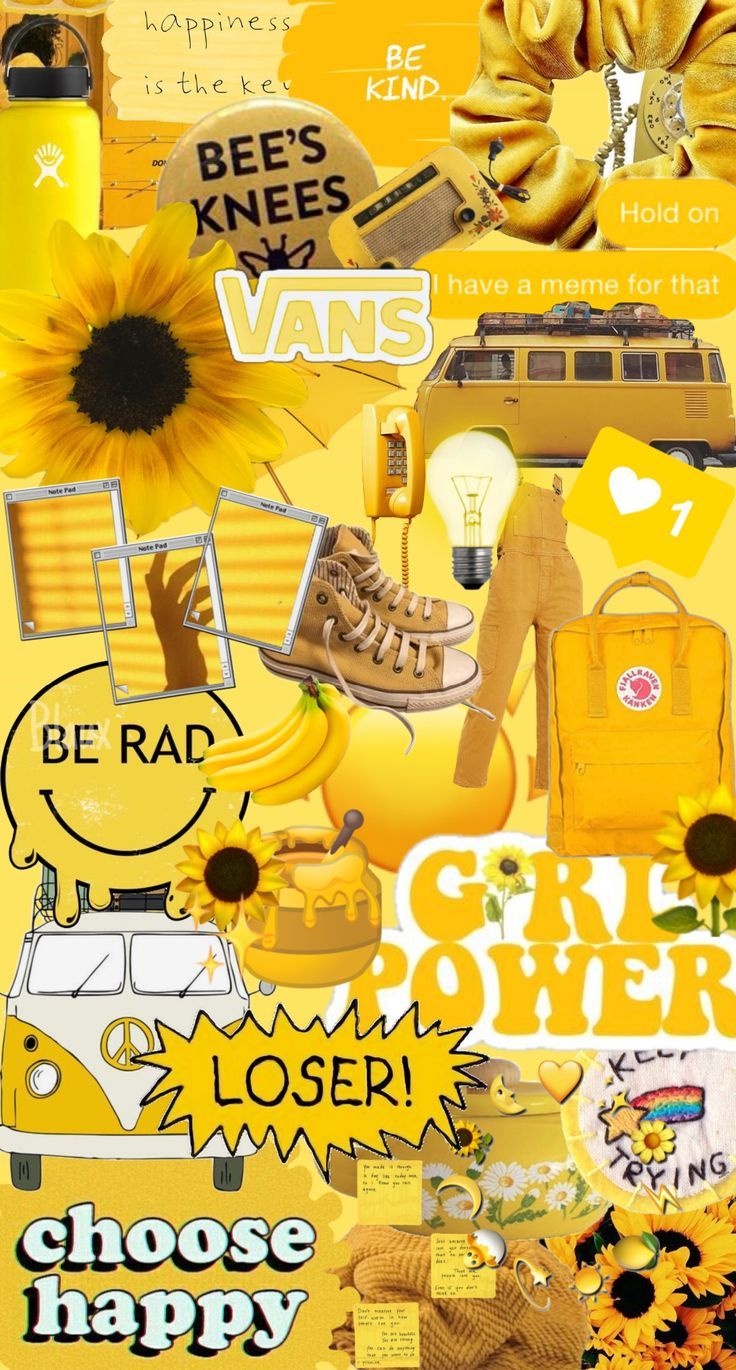 Collage Wallpaper Yellow