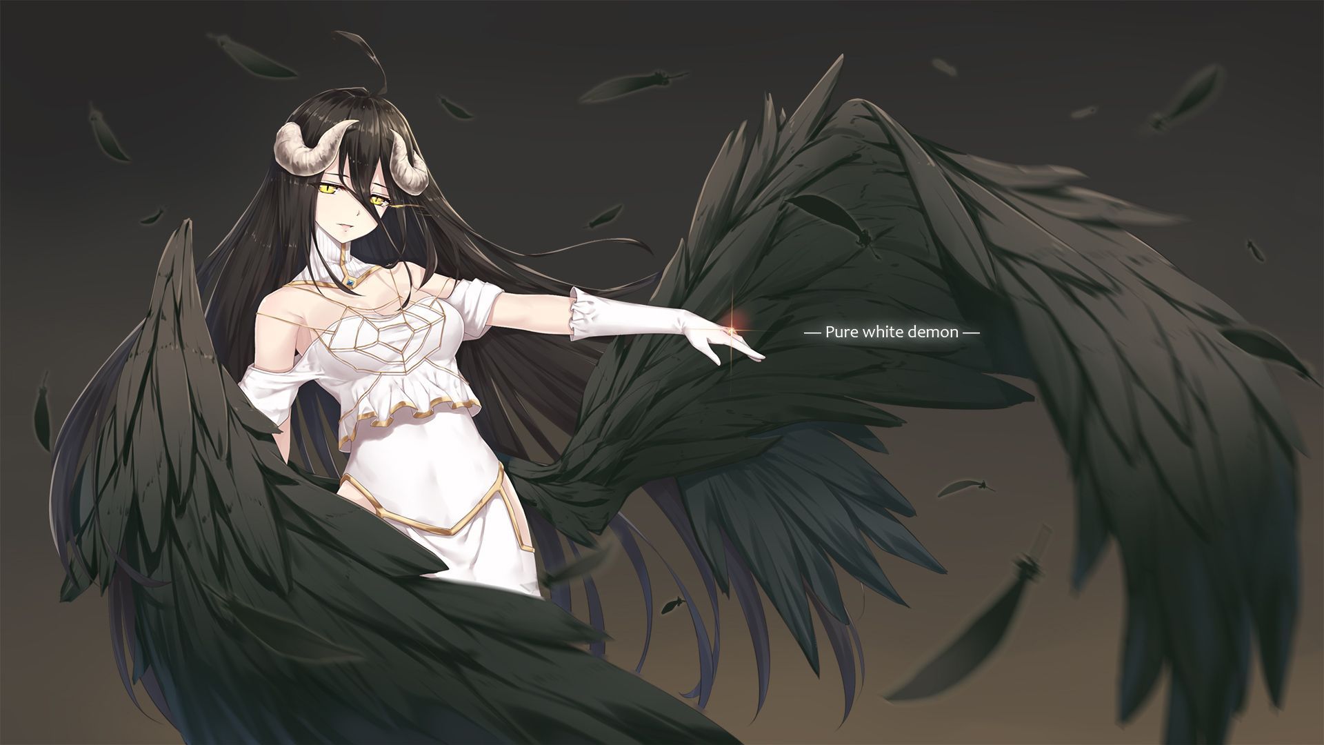 Anime 1920x1080 anime girls Overlord (anime) Albedo (OverLord) wings. Anime wallpaper 1920x1080, Albedo, Anime