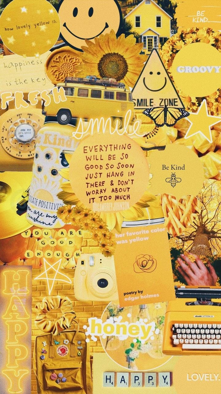 wallpaper, fonds, collage and yellow