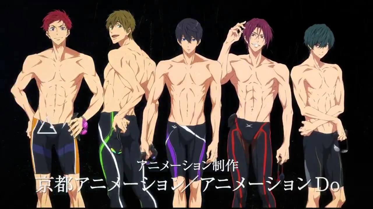 Haruka, Makoto, Rin, Asahi, and Ikuya!.. Free! Dive to the Future. Free iwatobi swim club, Free iwatobi, Free anime