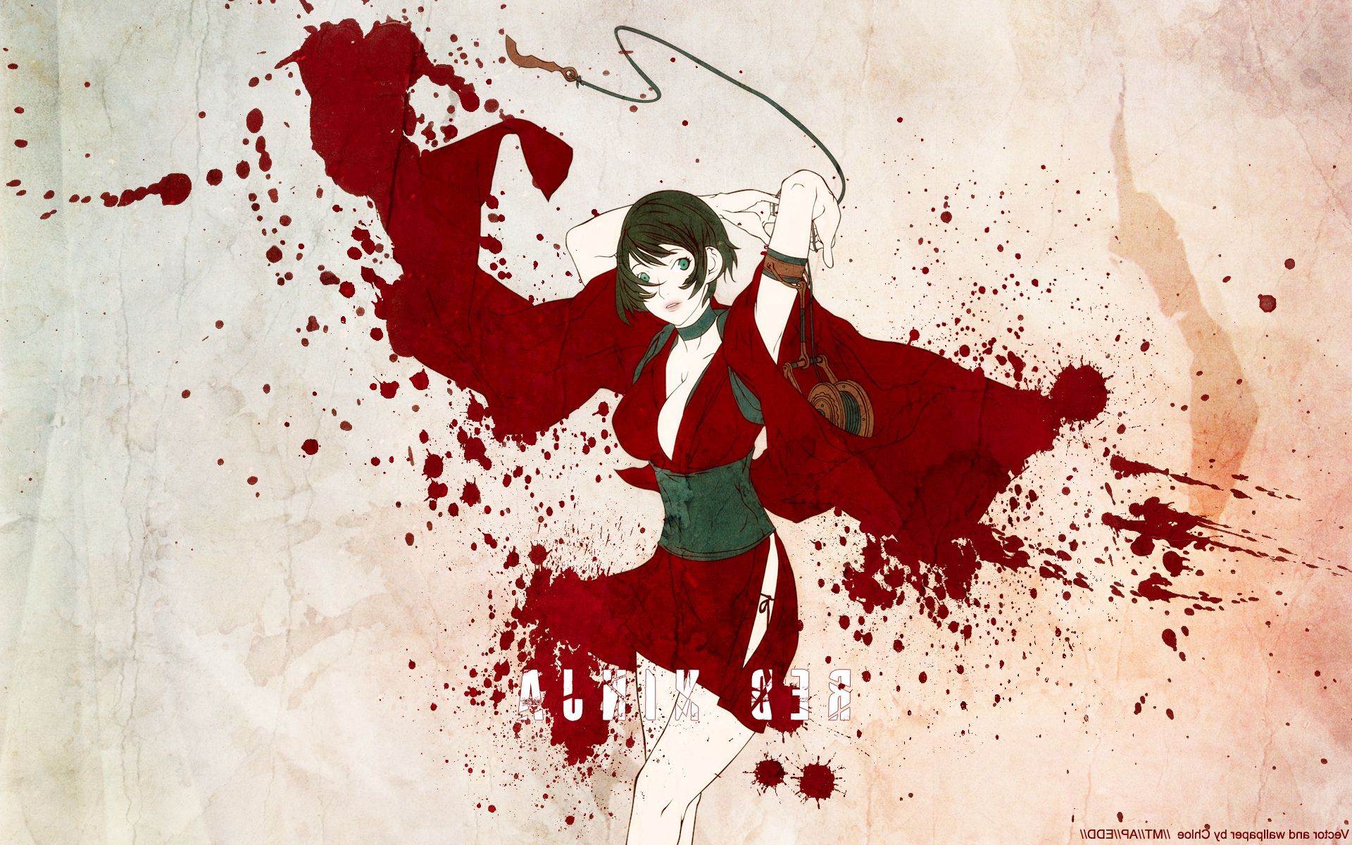 Red Ninja, Blood, Anime Girls Wallpaper HD / Desktop and Mobile Background