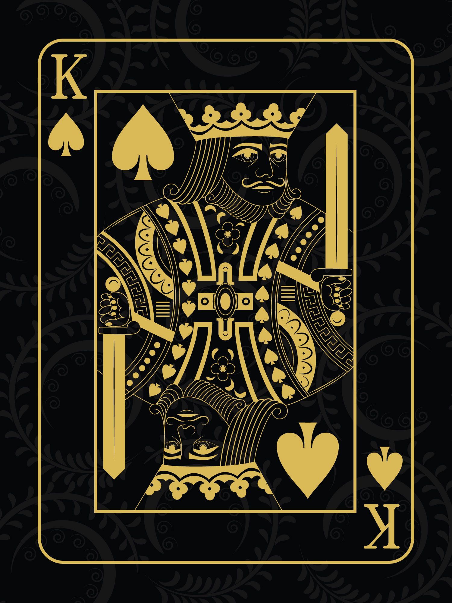 King Of Spades poster painting. King of spades, Playing cards design, King card