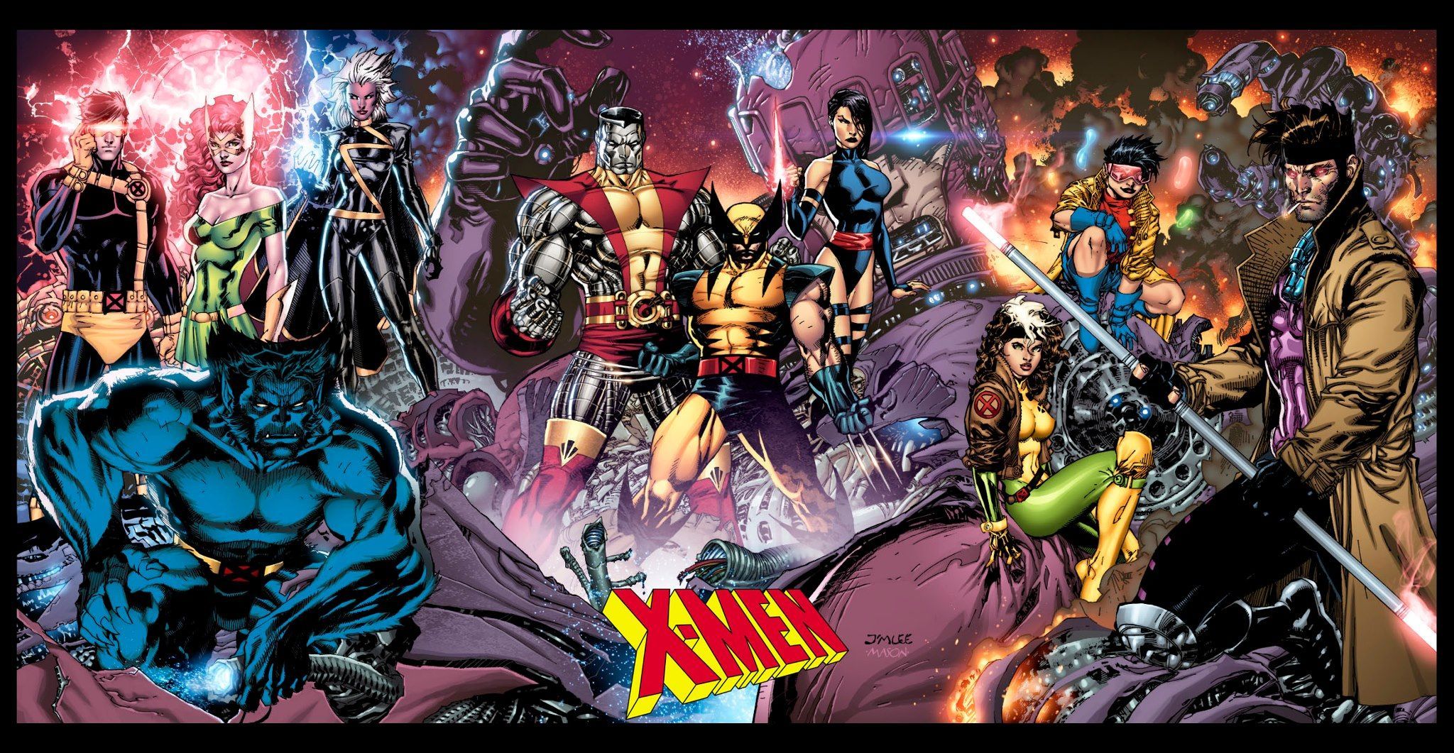 X Men Background Free Download. Wallpaper, Background, Image, Art Photo. Jim lee art, X men, Comics