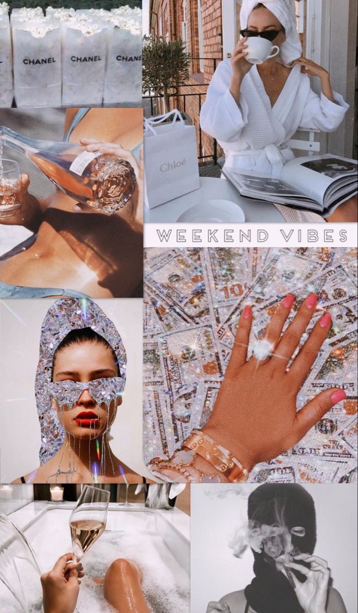 Weekend Vibes Rich Aesthetic Collage Wallpaper. Rich Girl Aesthetic, Aesthetic Collage, IPhone Wallpaper Tumblr Aesthetic