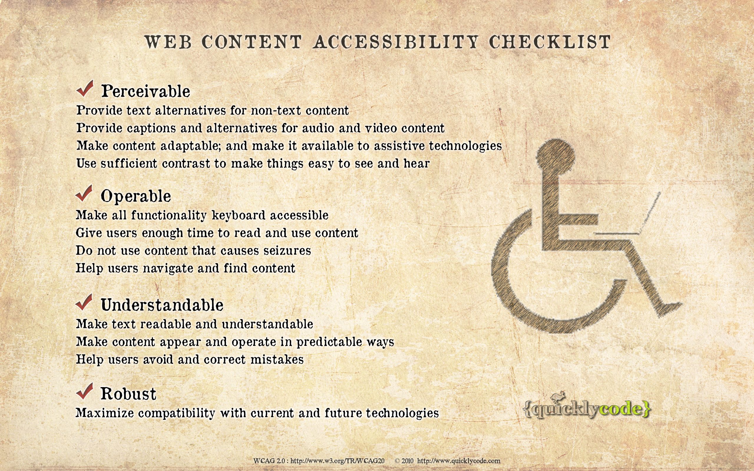 Freebie: Web Accessibility Checklist Desktop Wallpaper