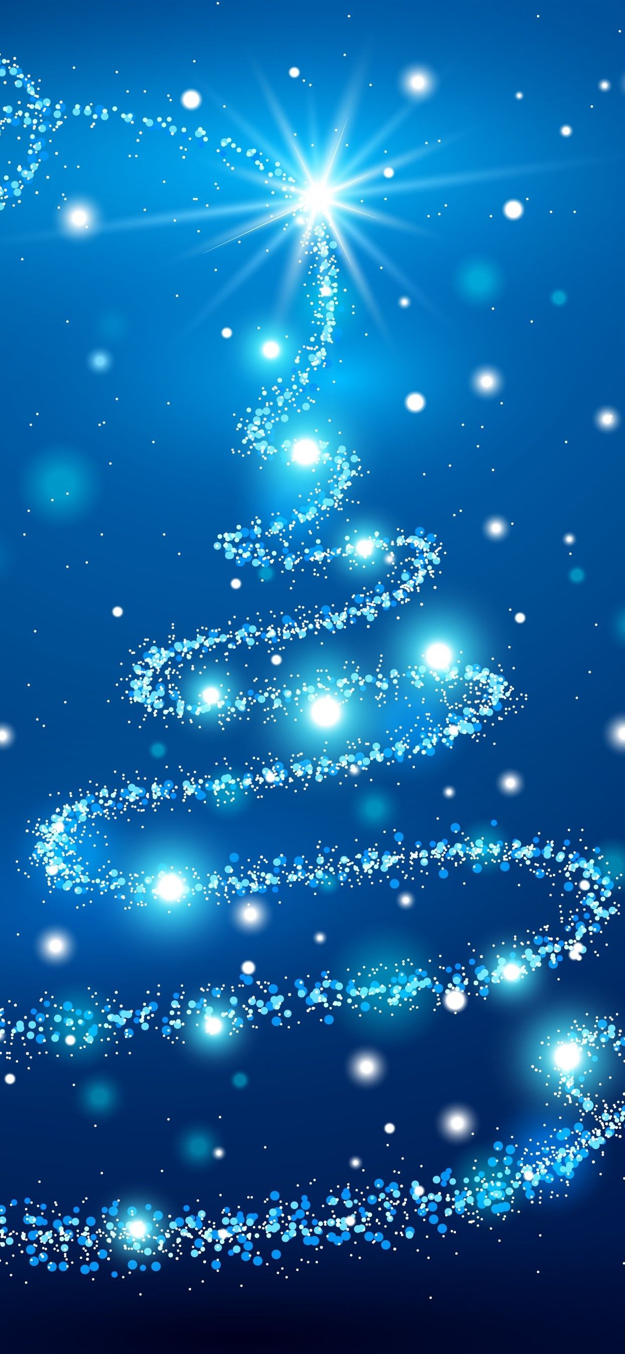 Blue Christmas tree, shine, stars 1242x2688 iPhone 11 Pro/XS Max wallpaper, background, picture, image