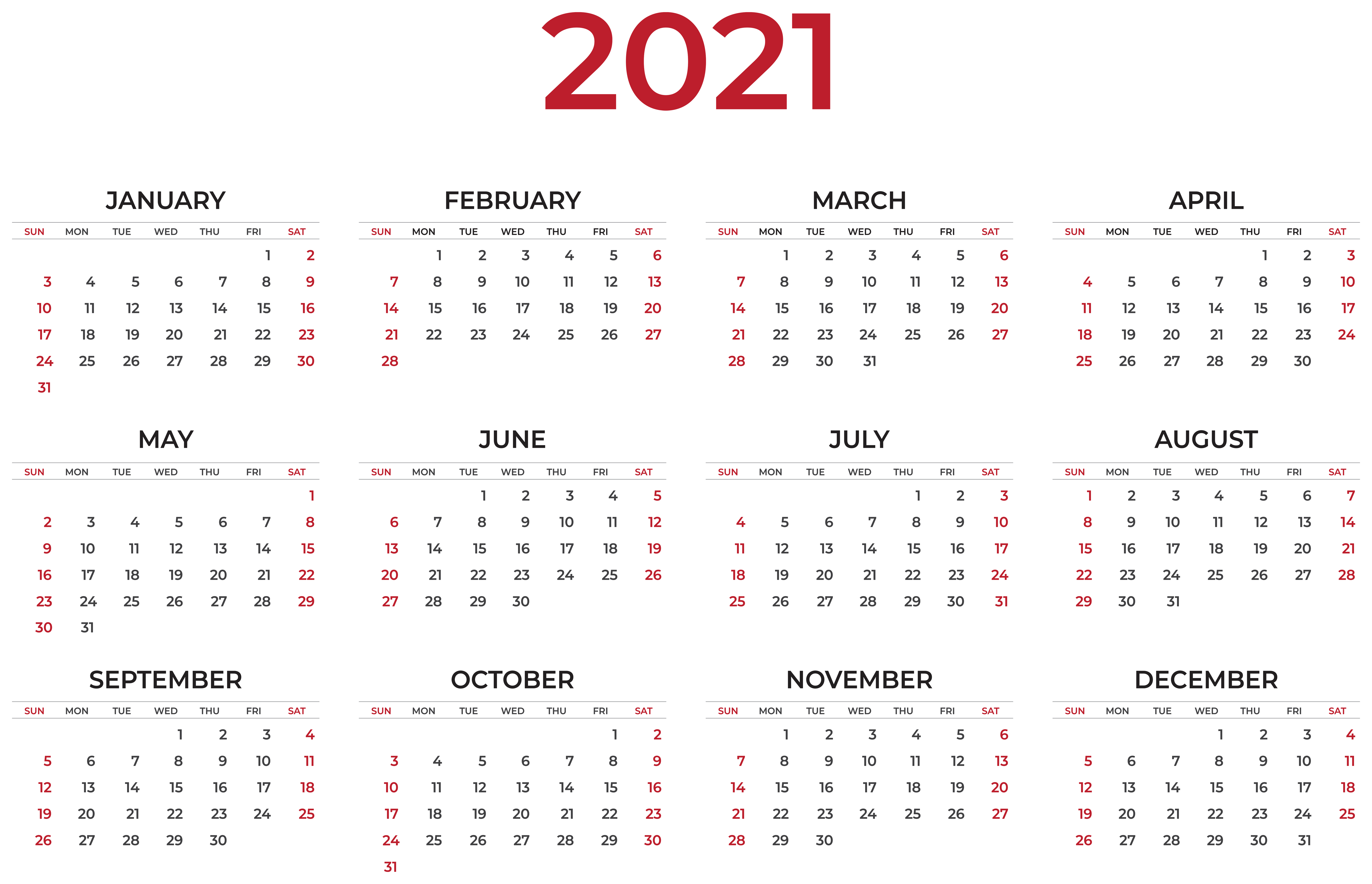 2021 Calendar Wallpapers.