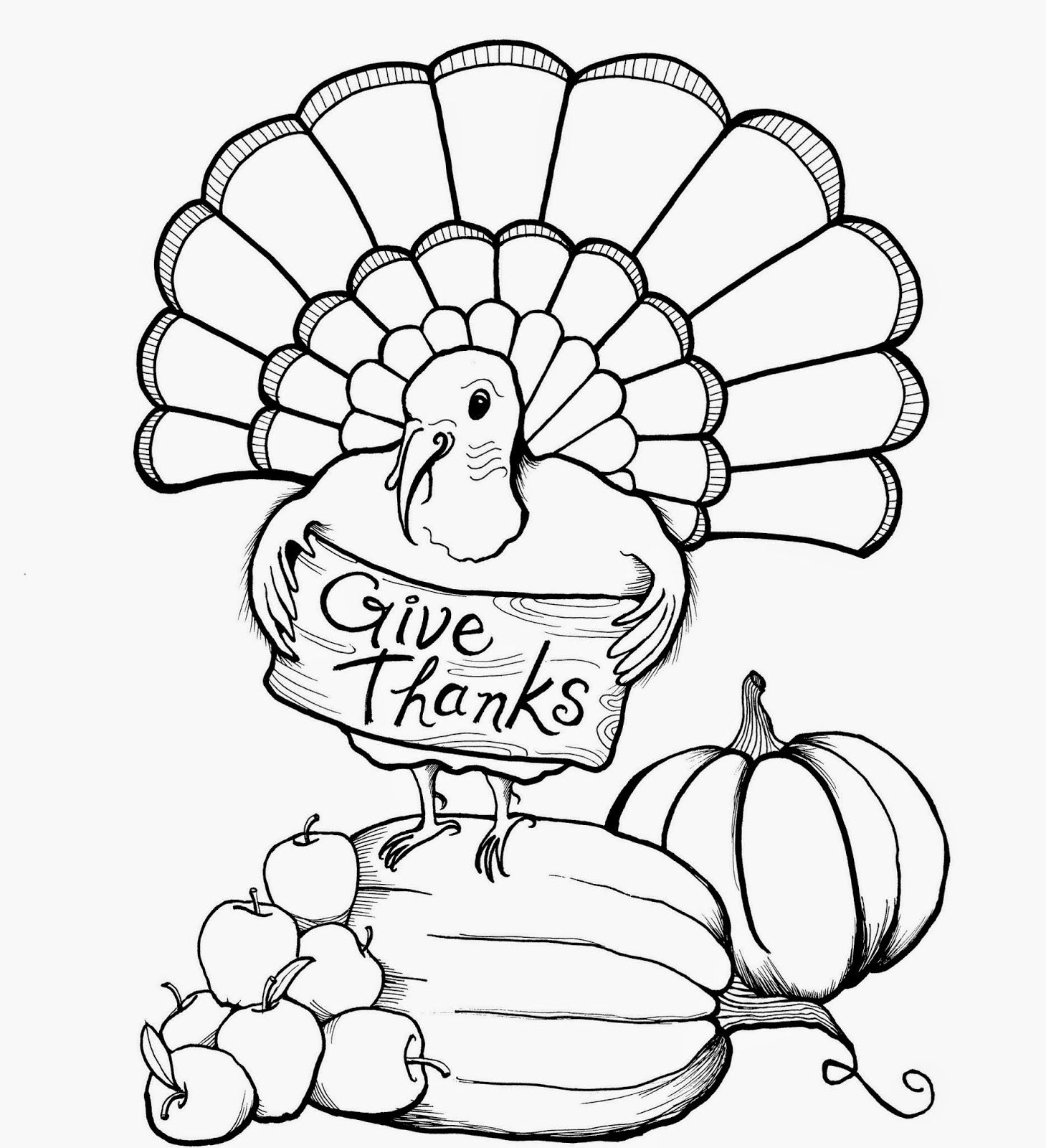 Printable Thanksgiving Coloring Page for Kids of a Cute Cartoon Turkey Colour Drawing HD Wallpaper drawing wallpaper